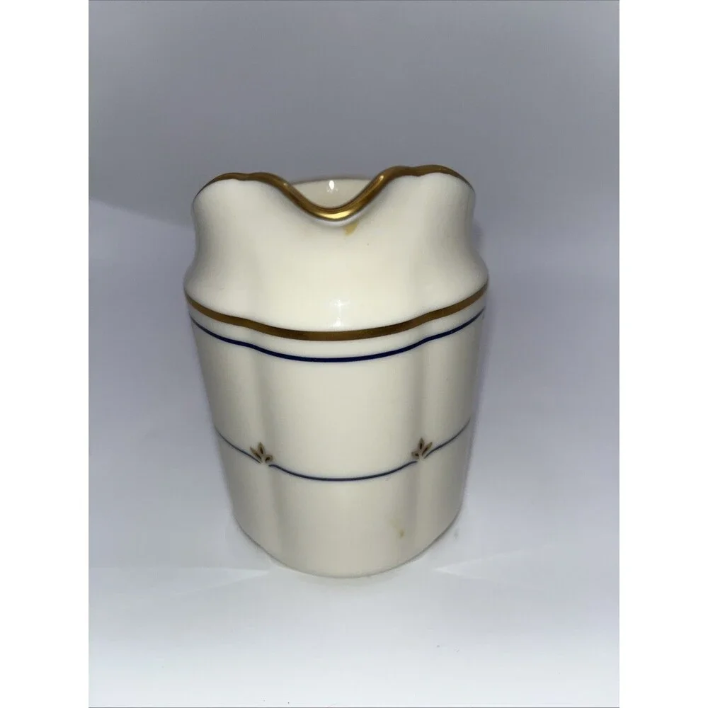 Florentine Lapis by GORHAM Sugar Bowl With Lid And Creamer Set Small Chip